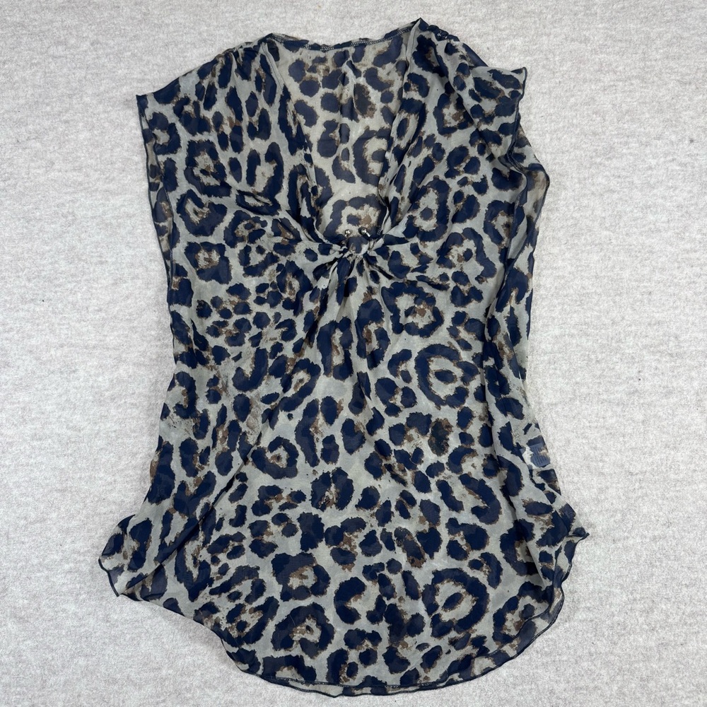 Vintage Black and Gray Leopard Print Mini Dress - Picture 1 of 3